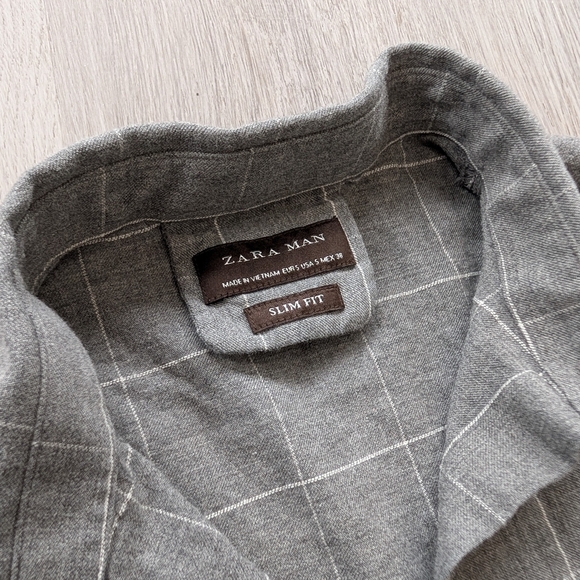 Zara gray Checkered Men's Shirt - Picture 9 of 10